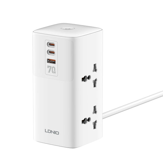 LDNIO 70W Multifunctional UK Desktop Power Adapter