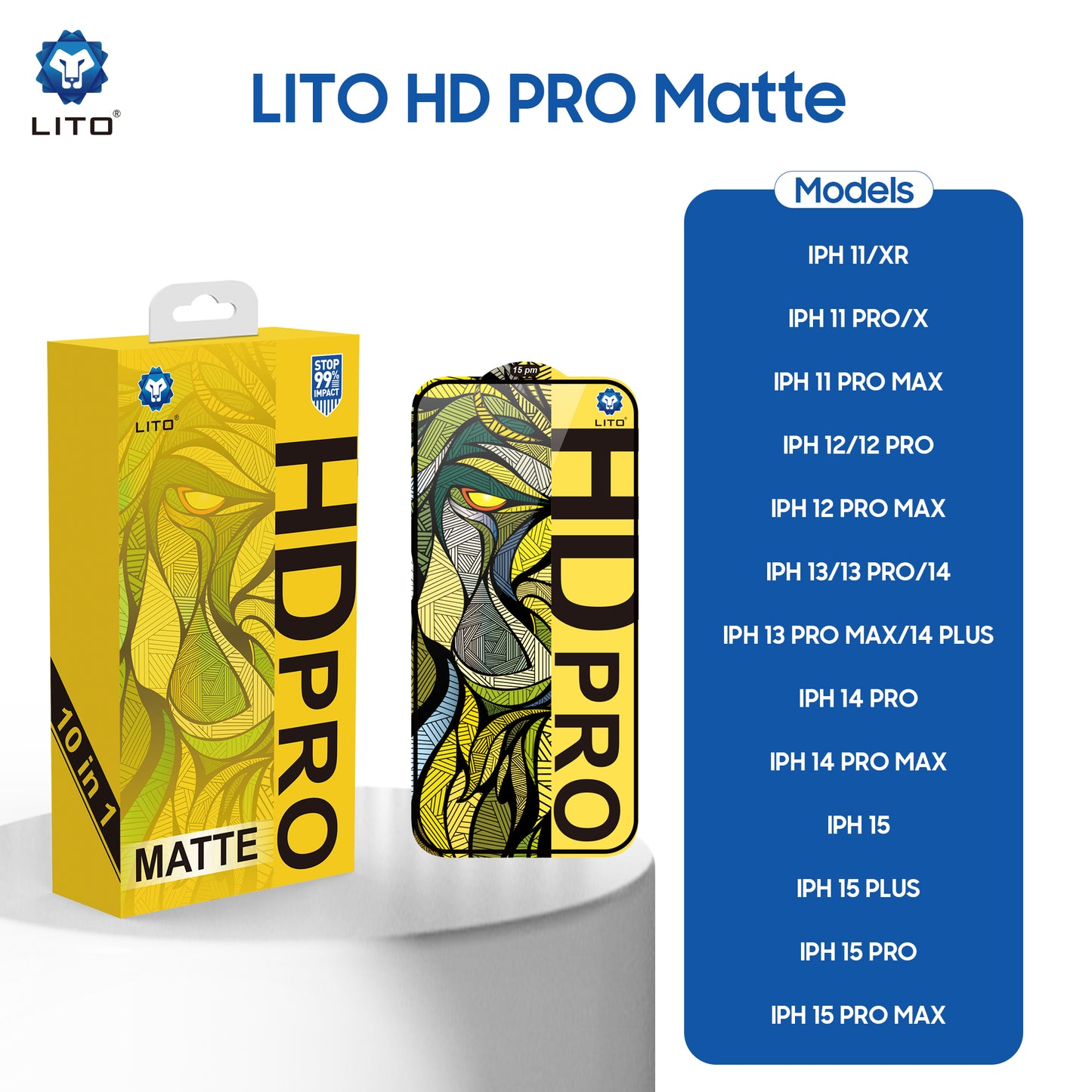 LITO HD PRO Matte Tempered Glass for iPhone