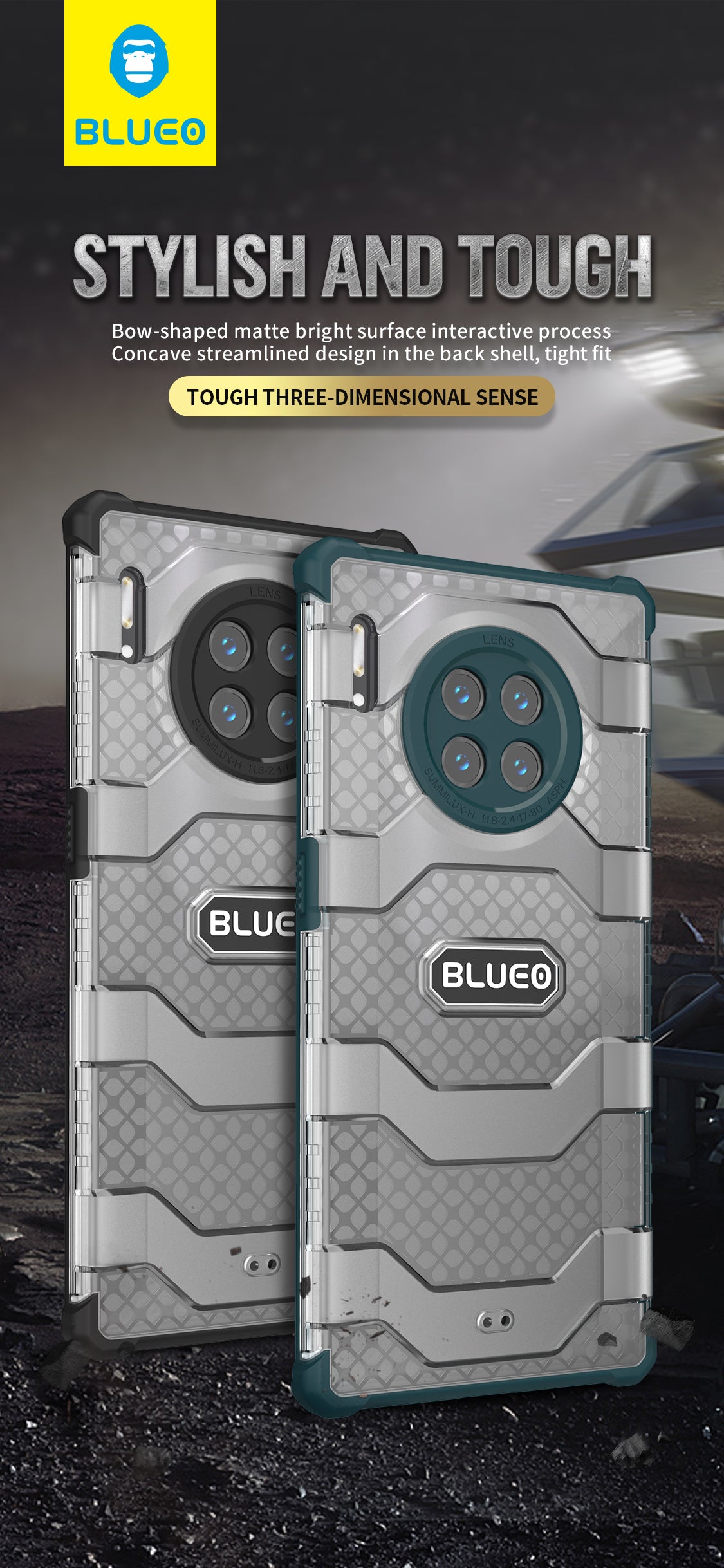 BLUEO Military Grade Drop Resistance Phone Case for Huawei