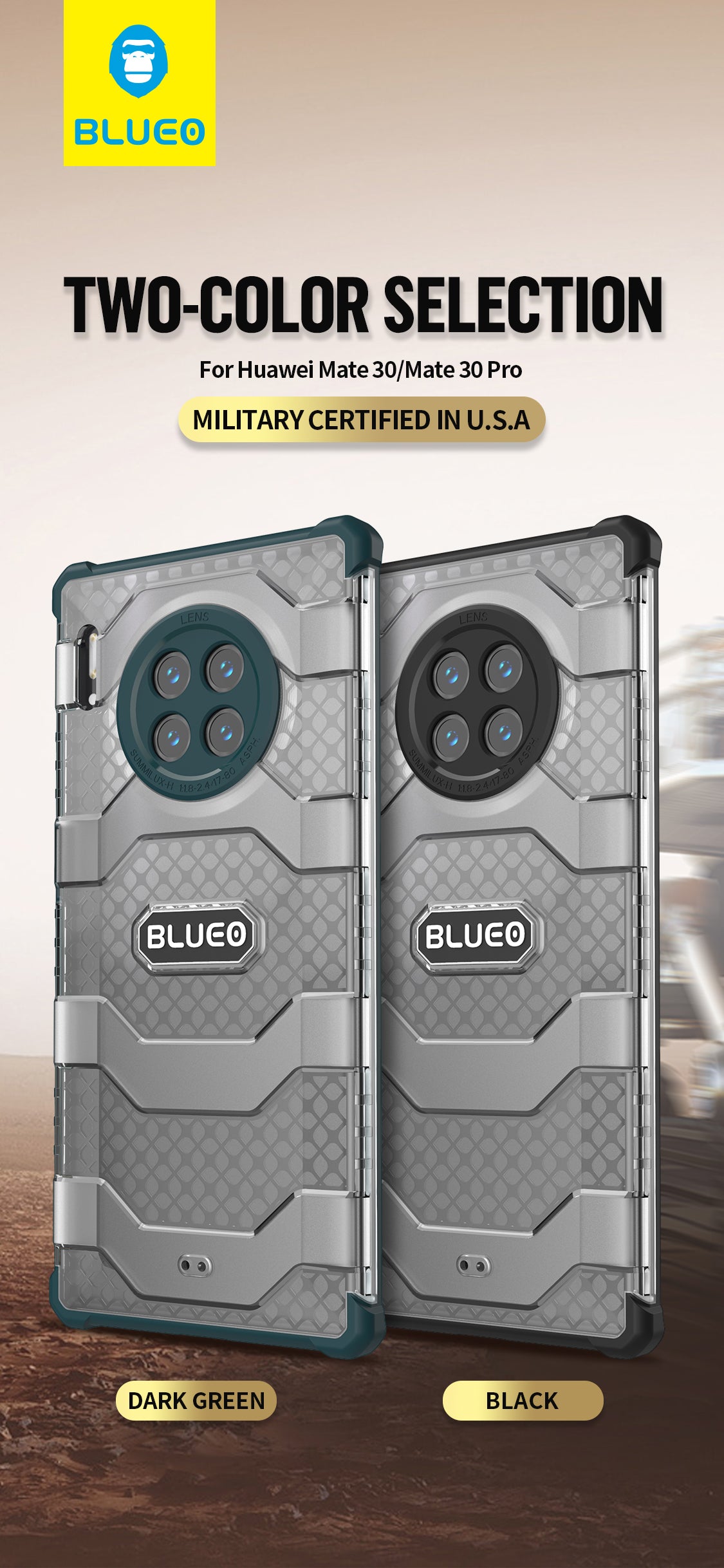 BLUEO Military Grade Drop Resistance Phone Case for Huawei