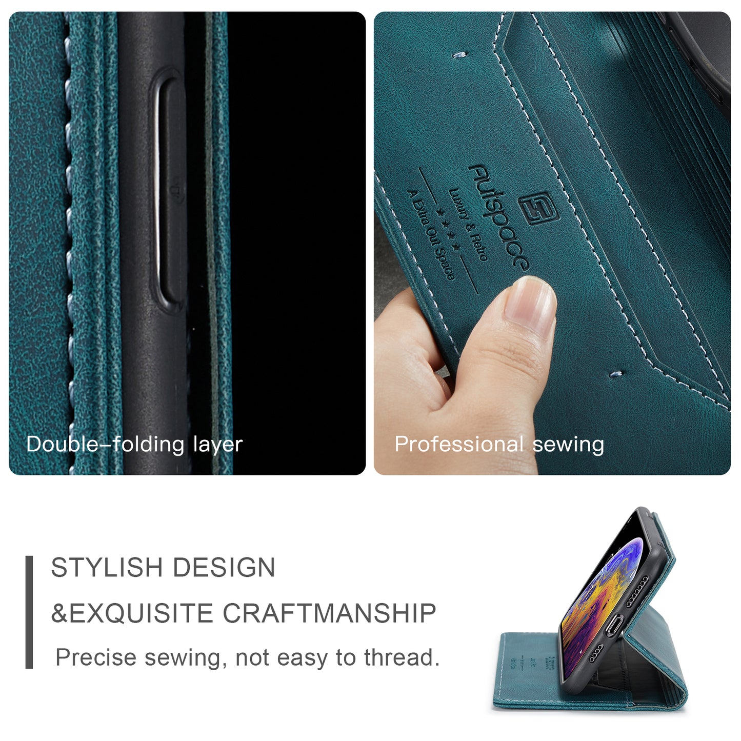 AutoSpace Wallet Leather Case for Iphone