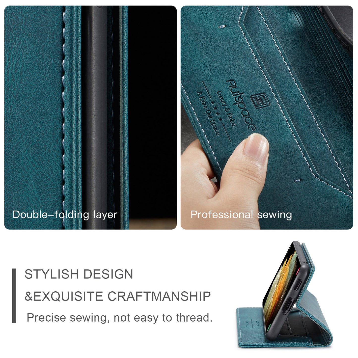 AutoSpace Wallet Leather Case for Samsung