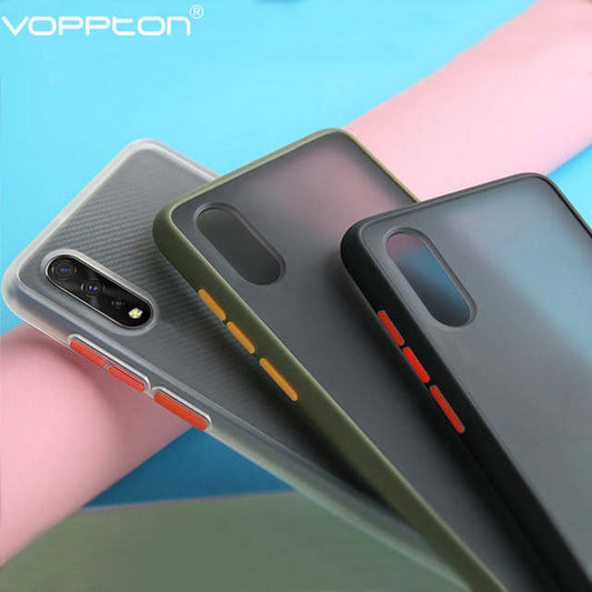 Matte Case With Colour Button For Vivo