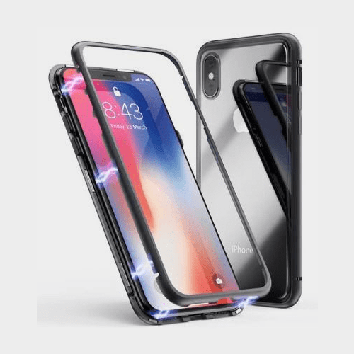 Magnetic Flip Tempered Glass Mobile Phone Case For Iphone